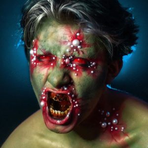 Red Mesh Sclera Contacts